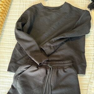 Textured Black Loungewear Set